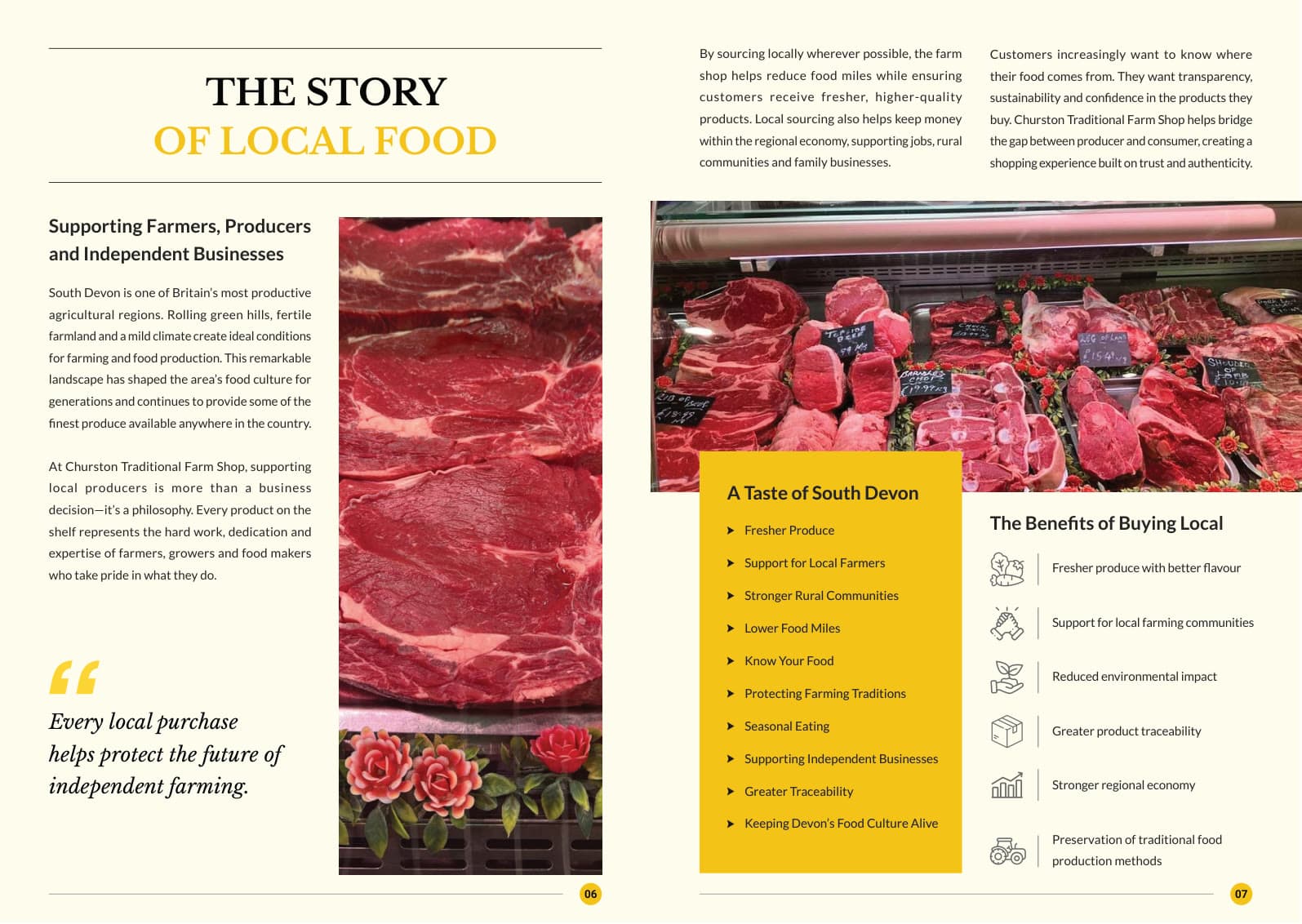 Magazine spread — The story of local food