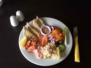 A fresh seafood salad made with locally-landed fish